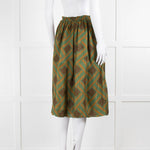 Jonathan Saunders Gold & Turquoise Circle Midi Skirt