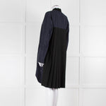 Tim Coppens Navy Blue Black Pleated Panel Wind Coat