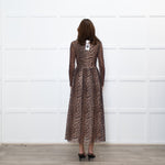Ganni Leopard Mesh Maxi Dress