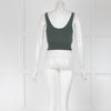 White + Warren Deep Sage Cashmere Crop Top