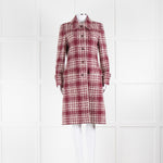 Really Wild Burgundy Cream Wool And Mohair Check Coat