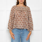 Doen Cream Floral Agotha Top