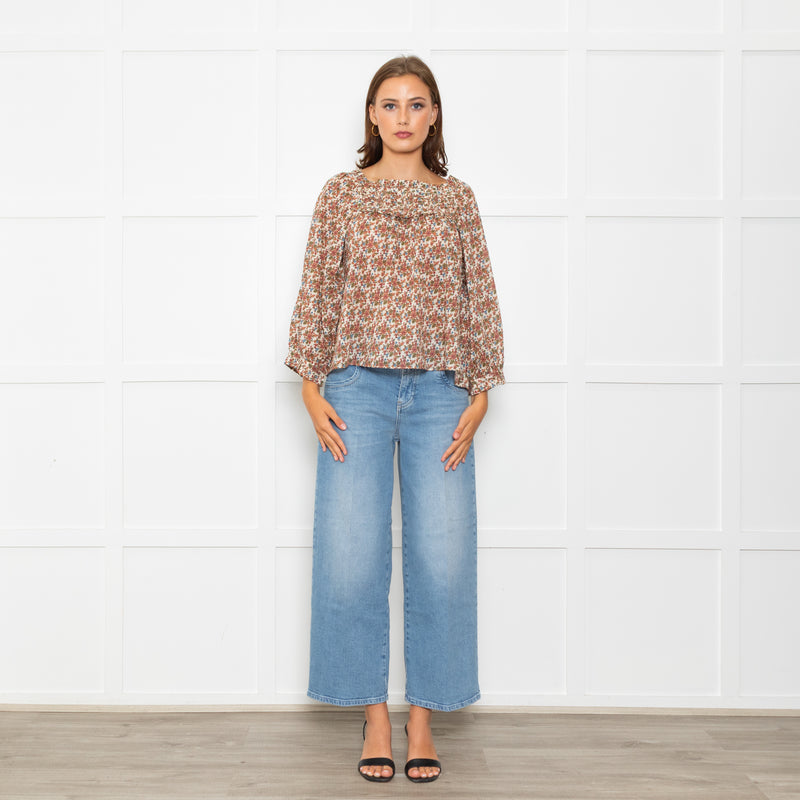 Doen Cream Floral Agotha Top