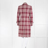 Really Wild Burgundy Cream Wool And Mohair Check Coat