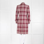 Really Wild Burgundy Cream Wool And Mohair Check Coat
