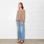 Doen Cream Floral Agotha Top