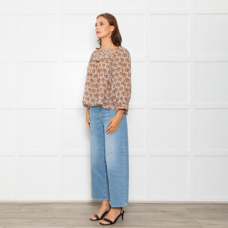 Doen Cream Floral Agotha Top