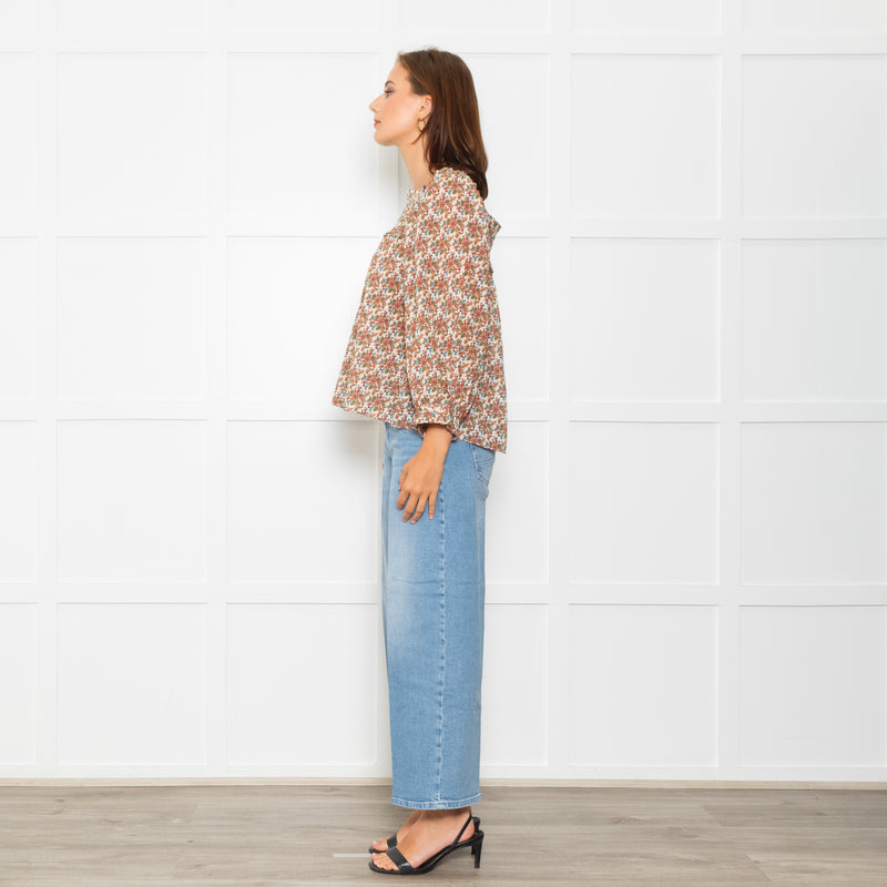 Doen Cream Floral Agotha Top