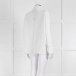 Thierry Colson White On White Print Pyjama Style Shirt