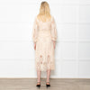 Maje Cream Midi Lace Dress With Long Sleeves