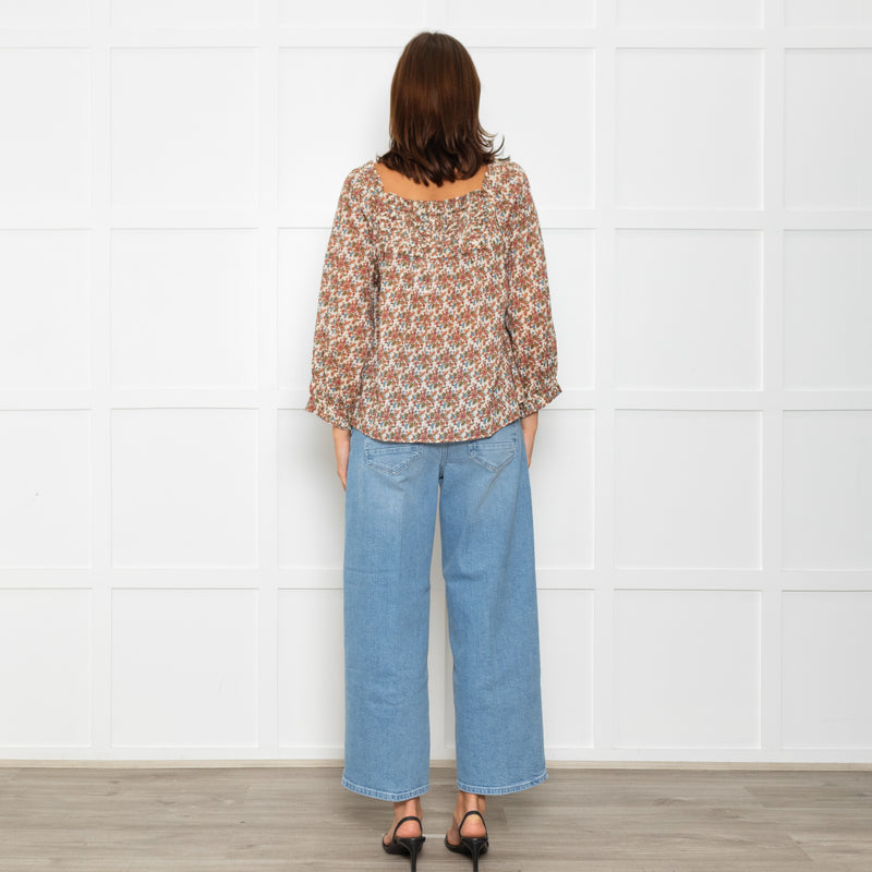 Doen Cream Floral Agotha Top