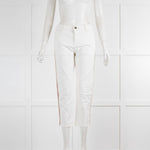 Ba&sh Cream Cropped Jean With Red Side Stripe
