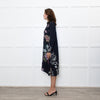 Jeff Navy Floral Long Button Up Dress