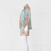 Zimmermann Turquoise and Orange Paisley Blouse with Crystal Buttons