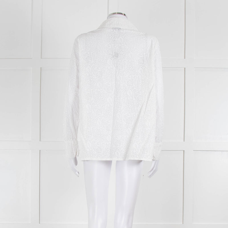 Thierry Colson White On White Print Pyjama Style Shirt