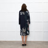 Jeff Navy Floral Long Button Up Dress