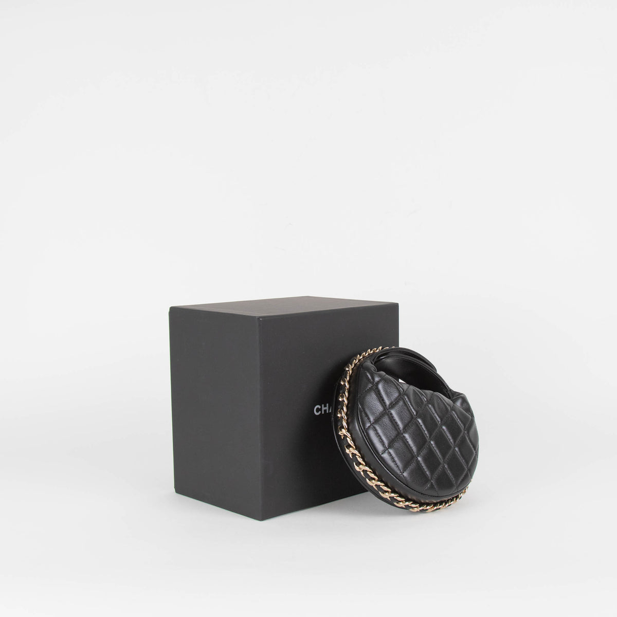 Chanel Black Quilted Mini Hoop Bag