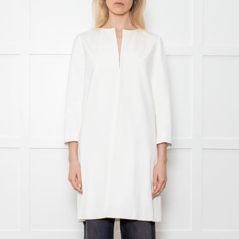 Paule Ka White Grosgrain Coat