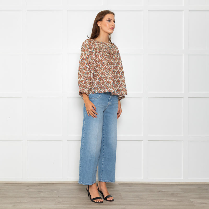 Doen Cream Floral Agotha Top