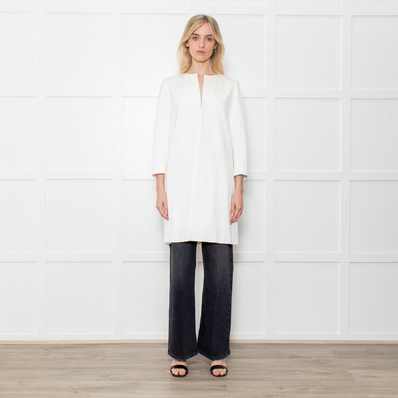 Paule Ka White Grosgrain Coat
