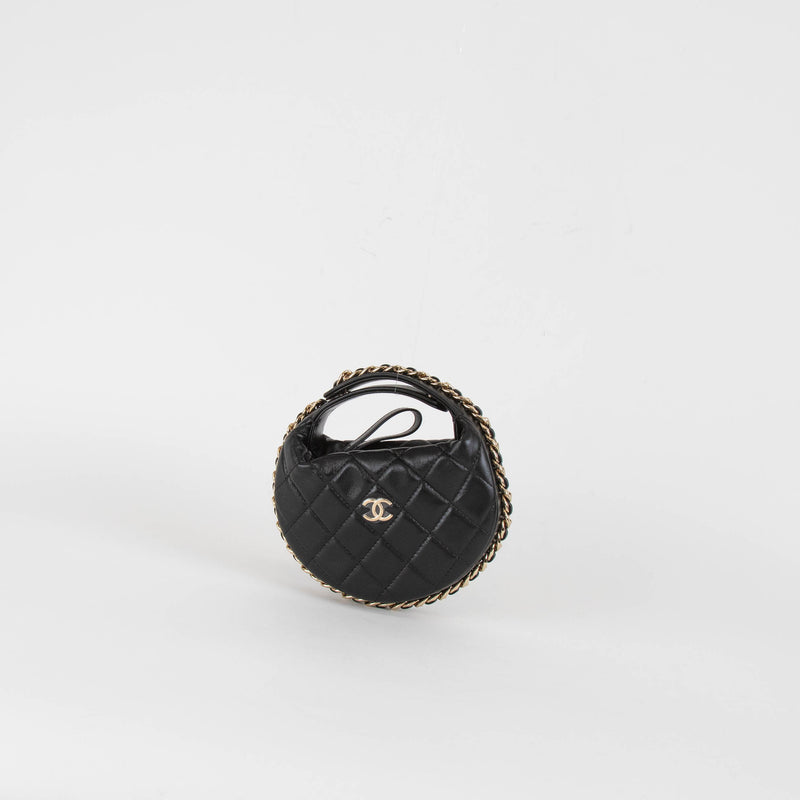 Chanel Black Quilted Mini Hoop Bag