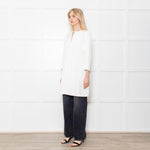 Paule Ka White Grosgrain Coat