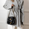 Chanel Black Caviar Leather Vintage Classic Flap Drawstring Crossbody Bag