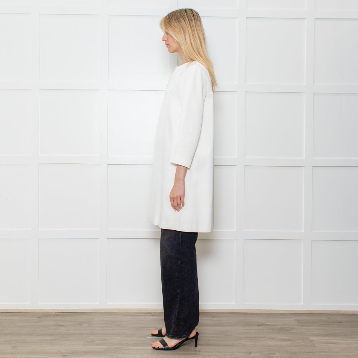 Paule Ka White Grosgrain Coat