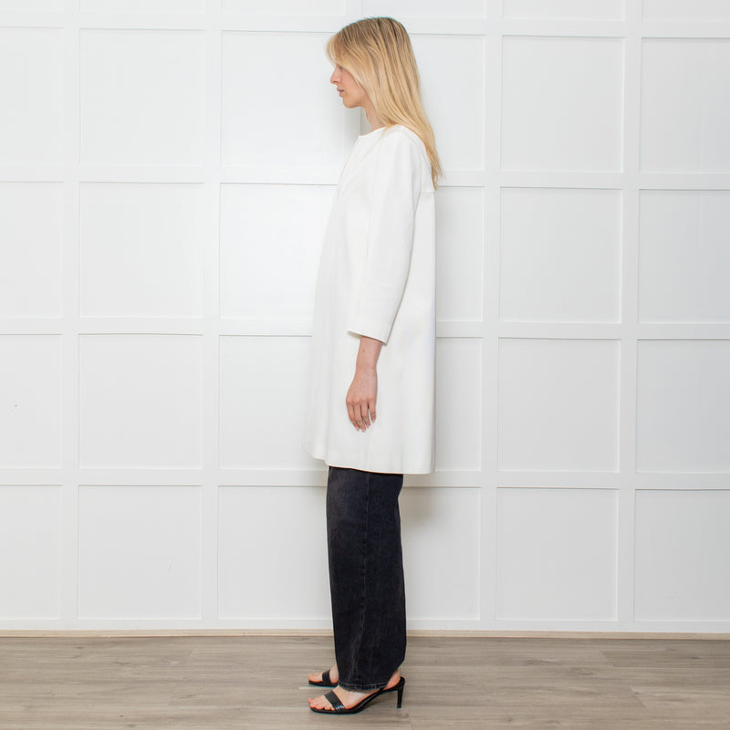 Paule Ka White Grosgrain Coat