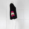 White + Warren Black and Multicoloured Arms Mohair Jumper