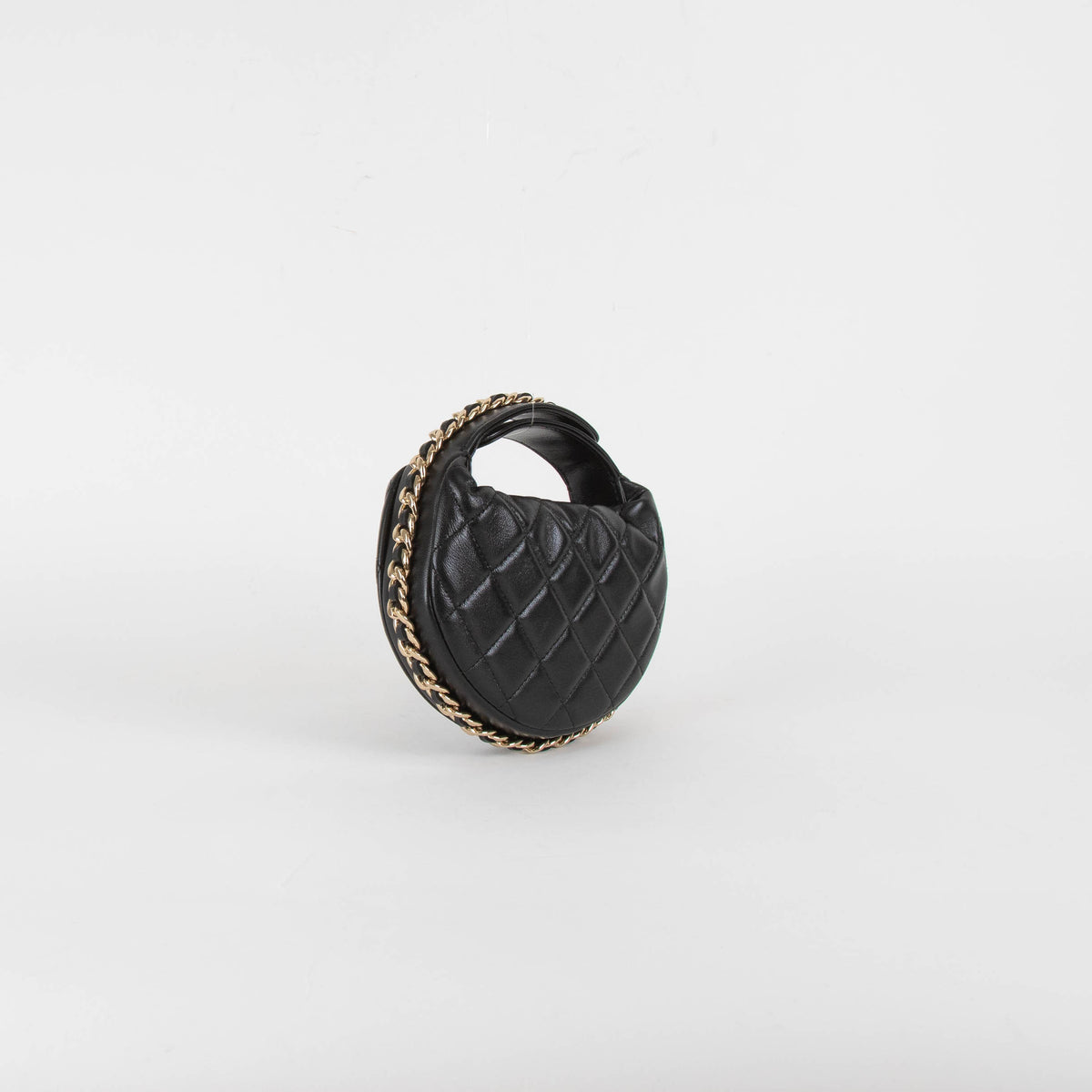 Chanel Black Quilted Mini Hoop Bag
