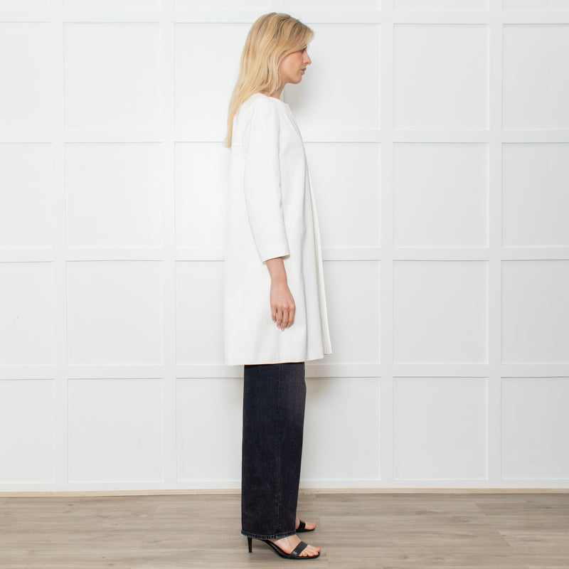 Paule Ka White Grosgrain Coat