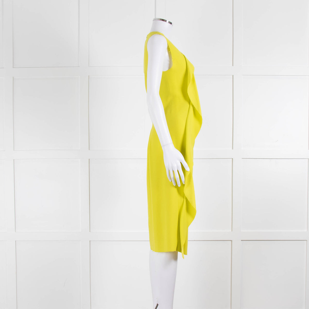 Joseph Lime Green Drape Front Sleeveless Dress