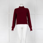 White + Warren Burgundy High Neck Jumper