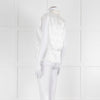 Loretta Caponi Cream Satin Embroidered Sleeveless Blouse