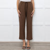 Essentiel Antwerp Brown Check Crop Drawstring Trousers