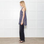 Rag & Bone Grey Bark Print Silk Button Down Tunic Mini Dress