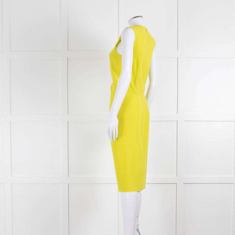 Joseph Lime Green Drape Front Sleeveless Dress