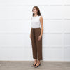 Essentiel Antwerp Brown Check Crop Drawstring Trousers
