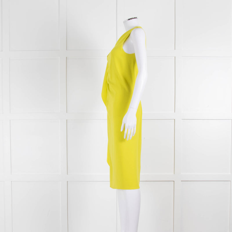 Joseph Lime Green Drape Front Sleeveless Dress