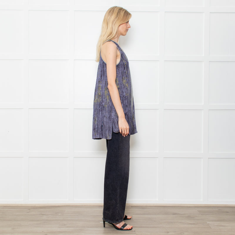 Rag & Bone Grey Bark Print Silk Button Down Tunic Mini Dress