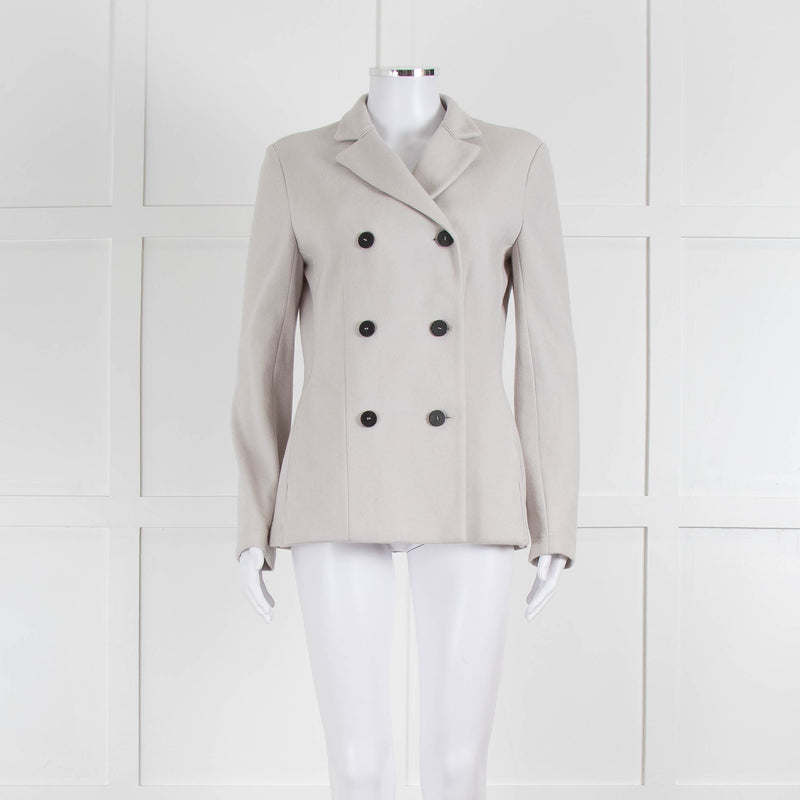 Harris Wharf London Light Grey Soft Cotton Blend Double Breasted Blazer