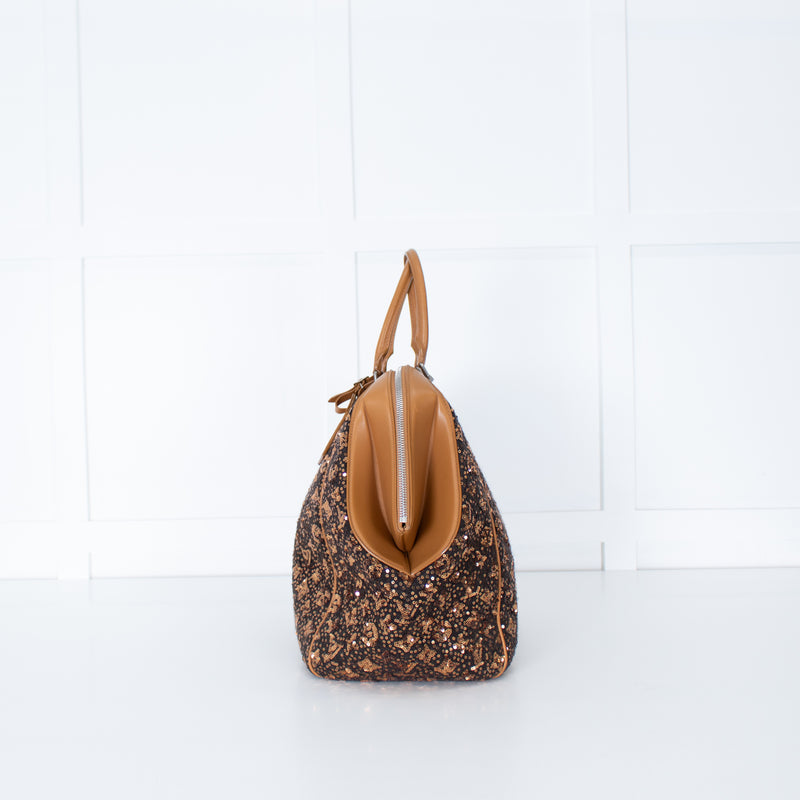 Louis Vuitton Monogram Sequin Sunshine Express North South Gold