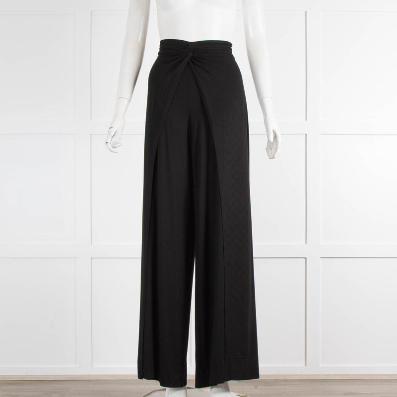 Me + Em Black Jersey Wide Leg Overlay Trousers