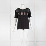 Sandro Black T shirt with  Cuba Logo