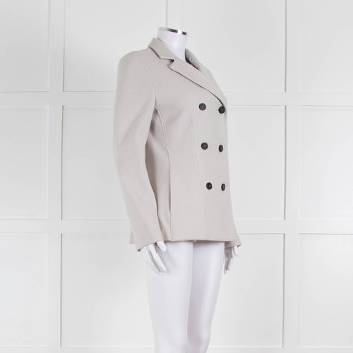 Harris Wharf London Light Grey Soft Cotton Blend Double Breasted Blazer