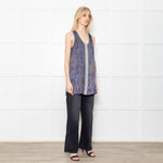 Rag & Bone Grey Bark Print Silk Button Down Tunic Mini Dress