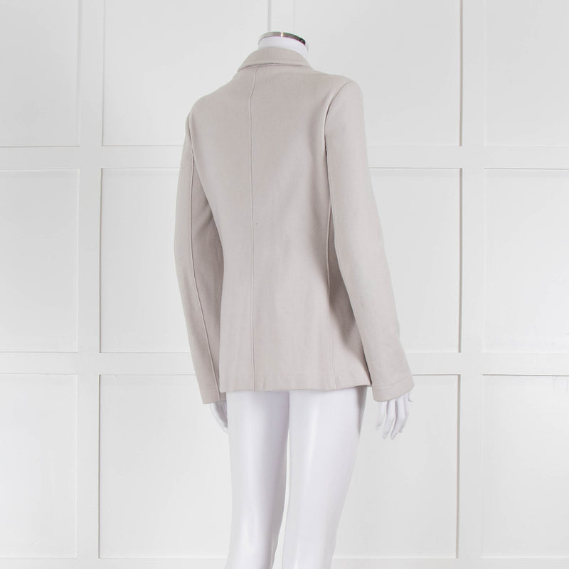 Harris Wharf London Light Grey Soft Cotton Blend Double Breasted Blazer
