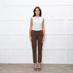 Paige Brown Coated Straight Leg Jeans