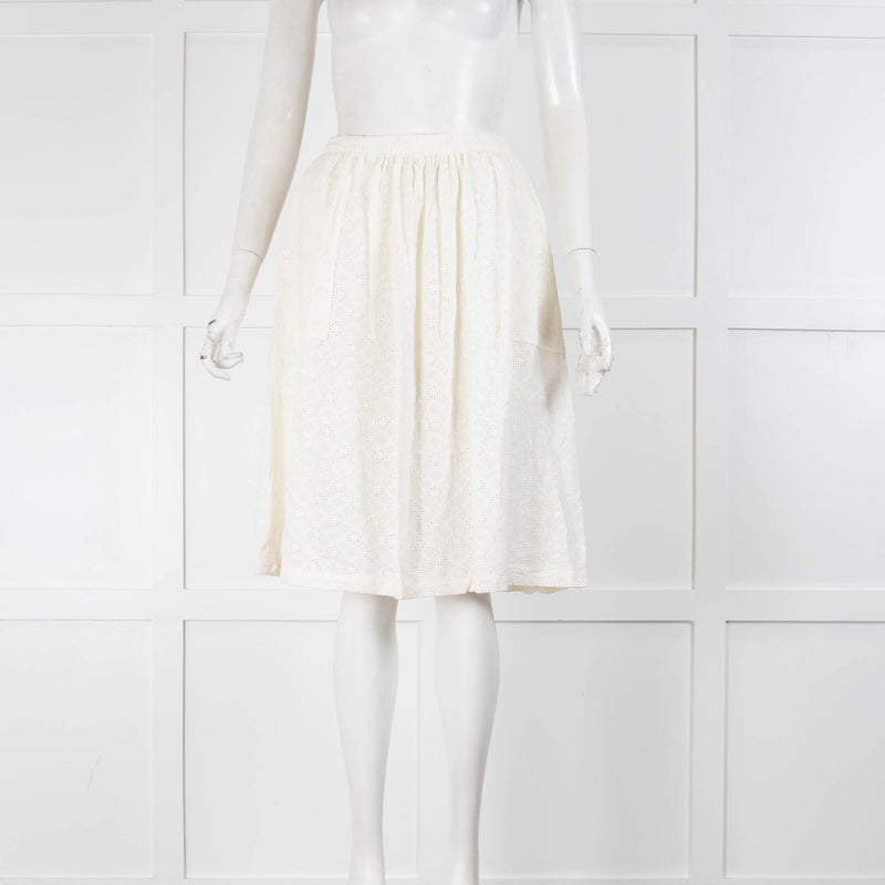 Bec & Bridge Cream Embroidered Skirt